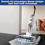 JONR ED12 Nass Trockensauger Akku, Kabelloser Nass Trocken Staubsauger Saugwischer Akku, Kantenreinigungsbürste 6mm, Selbstreinigung, 850mL Wassertank, Anti-Verwirrungs-Haar für Hartböden, Tierhaare