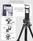 CAMBOFOTO 186cm Kamera Stativ und Einbeinstativ, Professionelles Aluminium Fotostativ für DSLR/Spiegellose Kameras/Handys/Camcorder, mit Handyhalterung/Reisetasche (Schwarz)