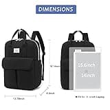 FUXINGYAO Rucksack Handgepäck,Rucksack Damen mit Laptop Fach 15,6 Zoll, College-Schulrucksack Anti Diebstahl Schwarz2,23L