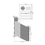 D-041 3er Edelstahl Mauerdurchwurf Briefkasten mit 3 Klingeln und Sprechsieb (Tiefe: 23-38 cm) - LETTERBOX24.de