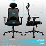 Milacyee Bürostuhl Ergonomisch, Bürostuhl,Schreibtischstuhl mit Lendenwirbelstütze, Höhenverstellung, Chefsessel aus Mesh hat 90°-130° Liegefunktion(Abschließbar), Netzstuhl Belastung bis 150KG