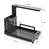 Shunfaji Spülbecken Organizer Spülbecken Caddy Organizer Edelstahl Utensilien Korb für Küche & Badezimmer mit Abflusspfanne, Klebstoff Arbeitsplatte Dual-Use Schwamm Bürste Seifenschale Halter