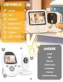 OBVHNUA Babyphone mit Kamera 720p IPS Video Babyphone 2,8" mit 2000mAh Akku Digitalzoom VOX Modus Zwei-Wege-Audio Nachtsicht Temperaturüberwachung Schlaflied Wecker