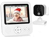 OBVHNUA Babyphone mit Kamera 720p IPS Video Babyphone 2,8" mit 2000mAh Akku Digitalzoom VOX Modus Zwei-Wege-Audio Nachtsicht Temperaturüberwachung Schlaflied Wecker