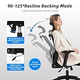 Daccormax Bürostuhl Ergonomisch, Schreibtischstuhl mit Verstellbarer Kopfstütze, Armlehnen, Lendenwirbelstütze, Drehstuhl Wippfunktion, Chefsessel aus Mesh,Rückenschonend, Bürostuhl 150kg