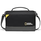 National Geographic Schultertasche Medium, Kameratasche für DSLR, Spiegellose Kameras mit Objektiv & Zubehör, Tablet-Fächer, Verstellbarer Tragegurt, Ultraleicht, NG E1 2370, Schwarz [Amazon-Exklusiv]