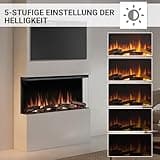 BALDERIA Athena 36" Elektrokamin - Elektrischer Einbaukamin mit Heizung - realistischer 3D-Flammeneffekt, integrierte Knisterfunktion, LED-Beleuchtung, Fernbedienung, Timer, Thermostat - Schwarz