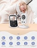GHB Babyphone mit Kamera Video Baby Monitor 2,4 GHz Gegensprechfunktion ECO Modus Lange Akkulaufzeit Nachtsicht Temperatursensor Schlaflieder