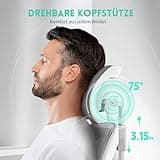 Tweakio Bürostuhl Ergonomisch, S-förmiger Schreibtischstuhl mit Verstellbaren Armlehnen, Ergonomischer Bürostuhl, Office Chair 90°Flip-Up Armlehne, Extra Breites Kissen Büro Stuhl & Gaming Stuhl