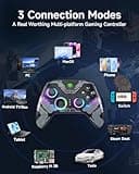 EasySMX X15 Controller PC, PC Controller Wireless mit 7 RGB Licht, Gaming Controller PC mit Hall Joystick&Trigger, Bluetooth Controller Kompatibel mit PC/Switch/Handy/Tablet-Schwarz
