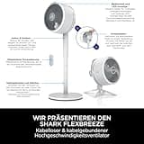 Shark FlexBreeze Ventilator Leise, Hybrid Ventilator Kabelgebunden & Kabellos, Tragbar, für Innen- und Außenbereich, UV- & Wasserbeständig, Ultraleistungsstark, Ultraleise, Weiß FA220EU
