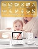 OBVHNUA Babyphone mit Kamera 720p IPS Video Babyphone 2,8" mit 2000mAh Akku Digitalzoom VOX Modus Zwei-Wege-Audio Nachtsicht Temperaturüberwachung Schlaflied Wecker