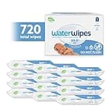 WaterWipes plastikfreie, originale Reinigungstücher für Babys, 720 Stück (12 Packungen), 99,9 % wasserbasierte Reingugnstücher, unparfümiert für empfindliche Haut