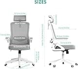 Tweakio Bürostuhl Ergonomisch, S-förmiger Schreibtischstuhl mit Verstellbaren Armlehnen, Ergonomischer Bürostuhl, Office Chair 90°Flip-Up Armlehne, Extra Breites Kissen Büro Stuhl & Gaming Stuhl