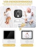 OBVHNUA Babyphone mit Kamera 720p IPS Video Babyphone 2,8" mit 2000mAh Akku Digitalzoom VOX Modus Zwei-Wege-Audio Nachtsicht Temperaturüberwachung Schlaflied Wecker