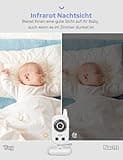 GHB Babyphone mit Kamera Video Baby Monitor 2,4 GHz Gegensprechfunktion ECO Modus Lange Akkulaufzeit Nachtsicht Temperatursensor Schlaflieder