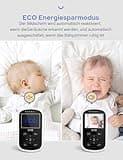 GHB Babyphone mit Kamera Video Baby Monitor 2,4 GHz Gegensprechfunktion ECO Modus Lange Akkulaufzeit Nachtsicht Temperatursensor Schlaflieder