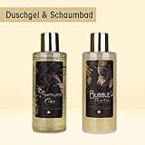 Accentra - Geschenkset Frauen Vanille-Mandelduft - Luxury Beauty Set mit Duschgel, Badesalz, Bodylotion, Scrub & Netzschwamm etc. – 9-Teiliges Bade Set für Frauen mit Glitzer Keramik-Stiletto