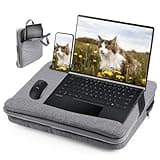 CloudTrip Laptop-Schreibtisch, passend für Laptops bis zu 15,6 Zoll (39,6 cm) mit Kissen, mit Anti-Rutsch-Streifen und Laptop-Tasche, Zuhause, College, Büro, Studenten, als Computer-Laptop-Ständer,