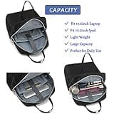 FUXINGYAO Rucksack Handgepäck,Rucksack Damen mit Laptop Fach 15,6 Zoll, College-Schulrucksack Anti Diebstahl Schwarz2,23L