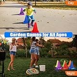 VATOS Light Up Wurfspiele Outdoor Spiele Gartenspiele für Kinder 3 4 5 6 Jahre, Ball & Ring & Bean Bag Toss Spiel Set, Wurfspiel Gartenspielzeug Spiele für Draussen Outdoor Spiele Spielzeug für Kinder