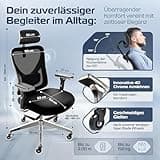 CLOUVOU CleverSeat Bürostuhl Ergonomisch [TESTSIEGER] Schreibtischstuhl 100% individuell einstellbar | Büro Stuhl & Gaming Stuhl | Computerstuhl Home Office Chair Ergonomic | Drehstuhl 150 kg