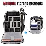 Cwatcun Kamerarucksack Professional für Spiegellose SLR/SLR Kamera wasserdichte Kameratasche Kompatibel mit Sony Canon Nikon Kamera und Objektivstativ Zubehör (2.0 Groß, Schwarz)