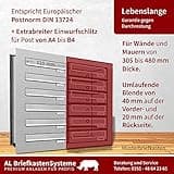 AL Briefkastensysteme 3er Briefkasten Mauerdurchwurf in V2A Edelstahl, 3 Fach DIN A4, wetterfeste Premium Briefkastenanlage Postkasten