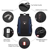 Della Gao Reise Laptop Rucksack, Anti-Diebstahl-großer Reiserucksack mit USB-Ladeschlitz, wasserabweisende College-Schule-Computer-Tasche, Geschenke für Männer und Frauen, passend für 18,4-Zoll