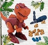 Lisciani - WOOZLE GOOZLE - T-Rex Dinosaurier - Bauspiel Für Kinder ab 6 Jahren - Dinosaurier Spielzeug Zu Montieren - Bewegt Sich Durch Räder unter den Beinen