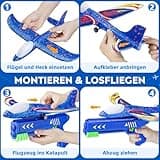 Winstico Flugzeug Spielzeug mit Katapult für Jungen ab 4 5 6 7 8 Jahre - Styroporflieger & Segelflugzeug, Outdoor Spielzeug für Kinder Garten, Geburtstagsgeschenk & Kinderspielzeug
