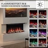 BALDERIA Athena 36" Elektrokamin - Elektrischer Einbaukamin mit Heizung - realistischer 3D-Flammeneffekt, integrierte Knisterfunktion, LED-Beleuchtung, Fernbedienung, Timer, Thermostat - Schwarz