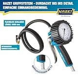 HAZET Reifenfüll-Messgerät 9041G-1 I Geeicht, ablesbar, Manometer-Messbereich: 0-10 bar, Schlauchlänge: 1000 mm, Manometer-Durchmesser: 80 mm I Reifendruck-Prüfer für Auto, Motorrad, LKW