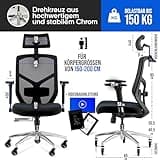 ELITESEATS Bürostuhl Ergonomisch [TESTSIEGER] Kratzerfreie Rollen Atmungsaktiv | Ergonomischer Schreibtischstuhl | Büro Stuhl 150 kg Belastbar | Computerstuhl | Drehstuhl | Home Office Chair Ergonomic
