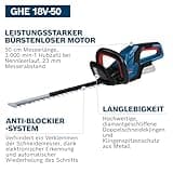 Bosch Professional 18V System Akku Heckenschere GHE 18V-50 (Schnittkapazität von 20 mm, 50-cm-Messer, bürstenloser Motor, ergonomisches Design)