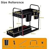 GEMWON Küchen Organizer, 2 Etagen Unter Waschbecken Regal mit 4 Haken &2 Tassen, Spülschrank Organizer, Badezimmer Organizer, Schrank Organizer, Ordnungssystem für Küche,Haushalt & Wohnen