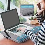 CloudTrip Laptop-Schreibtisch, passend für Laptops bis zu 15,6 Zoll (39,6 cm) mit Kissen, mit Anti-Rutsch-Streifen und Laptop-Tasche, Zuhause, College, Büro, Studenten, als Computer-Laptop-Ständer,