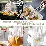 Umite Chef Küchenutensilien-Set, 15-teilig, Silikon, hitzebeständig, antihaftbeschichtet, BPA-frei, Edelstahl-Griff, Pfannenwender, Löffel, Zange, Schneebesen, Kochgeschirr