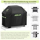 Ezilif Grillabdeckung Wetterfest 165x70x125cm Grill Abdeckung 420D Oxford-Gewebe Wasserdicht Reißfest, Schutz Grill vor Rost und Schimmel, Grill Abdeckhaube für Weber/Enders/Char Broil/Napoleon/Rösle