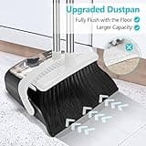 Besen und Kehrschaufel Set, Kehrmaschine und Kehrschaufel Combo mit 137cm Langem Griff für abnehmbares und klappbares Besen für die Bodenreinigung in Küche, Haushalt (BLACK)