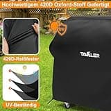 Tavaler Grillabdeckung Wetterfest-140x65x120 cm Grill Abdeckhaube 420D Oxford-Stoff Grillhaube Gasgrill Abdeckung Grill Schutzhülle für Weber, Enders, Char Broil Serie