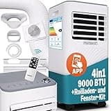 Monzana® lokale Klimaanlage MZKA2600 WiFi App Mobil Fensterabdichtung Abluftschlauch 9000BTU 4in1 1000W 30qm Fernbedienung Luftentfeuchter Klimagerät