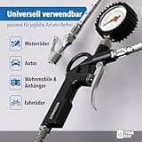 Reifenfüller mit Manometer [inkl. Adapter & Ersatzkappen] – Reifendruckfüller für Werkstatt, Auto und Fahrrad – Reifenfüller mit Schlauch und Luftdruckprüfer für Kompressor
