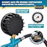 HAZET Reifenfüll-Messgerät 9041-1 I Manometer-Messbereich: 0-12 bar, Schlauchlänge: 400 mm, Manometer-Durchmesser: 63 mm I Reifendruck-Prüfer für Auto, Motorrad, Lkw uvm.