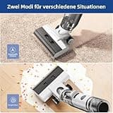 JONR ED12 Nass Trockensauger Akku, Kabelloser Nass Trocken Staubsauger Saugwischer Akku, Kantenreinigungsbürste 6mm, Selbstreinigung, 850mL Wassertank, Anti-Verwirrungs-Haar für Hartböden, Tierhaare