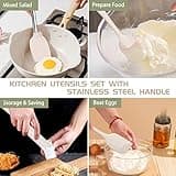 Umite Chef Küchenutensilien-Set, 15-teilig, Silikon, hitzebeständig, antihaftbeschichtet, BPA-frei, Edelstahl-Griff, Pfannenwender, Löffel, Zange, Schneebesen, Kochgeschirr