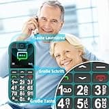 CHAKEYAKE 4G Seniorenhandy Mobiltelefon Ohne Vertrag mit Große Tasten,1800mAh Lange Standby Rentner Senioren Handy Großtastenhandy mit USB-C,SOS-Funktion,Taschenlampe,Ladestation-Dunkelgrün