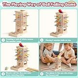 Akokie Montessori Spielzeug ab 3 Jahre Spiele ab 3 4 5 Jahren 3-IN-1 Brettspiele Lernspiele ab 4 Jahre mit 40 Holzstäbe, Aufbewahrungsbox Klassifizierung Farblernturm Kinderspiele Reisespiele Kinder