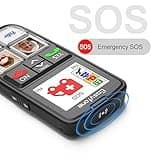 Easyfone T6 4G Seniorenhandy mit Große Bildtasten Mobiltelefon für Senioren ohne vertrag mit Notruftaste und Ladestation (Schwarz)