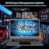 14,1-Zoll-Laptop-Computer, Celeron Quad-Core bis zu 2,2 GHz,4 GB RAM und 192 GB SSD,W11-Laptop-Computer mit FHD IPS,schlankes und leichtes Notebook,Arbeits- und Studenten-Laptops,WPS Webcam Slim lapto